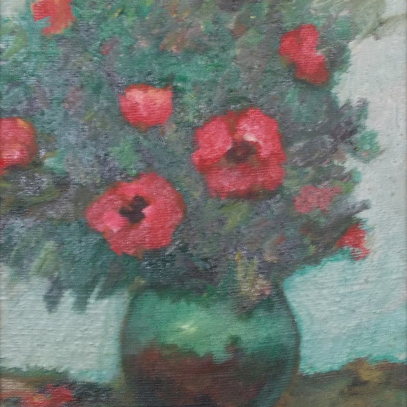 Flori de mac, ulei pe pânză, 35x25 cm-2003