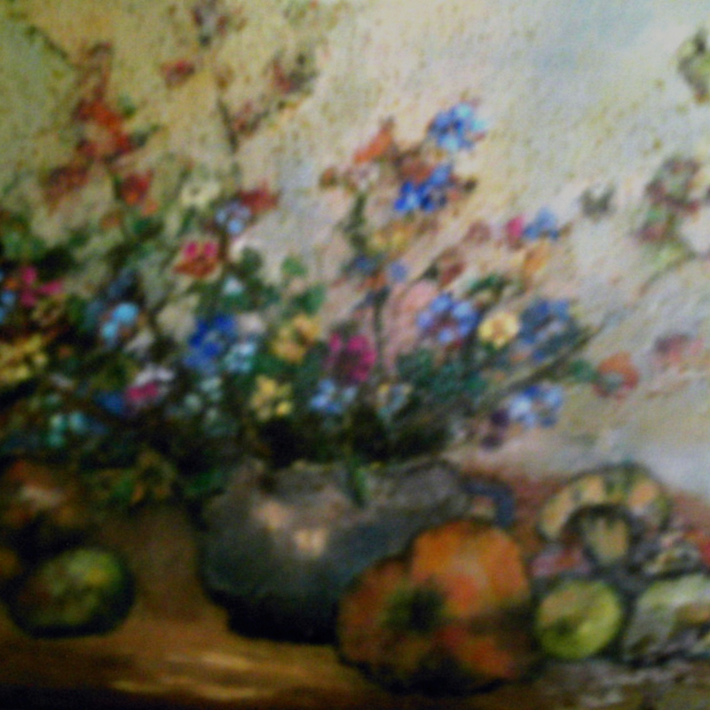 Flori şi legume, ulei pe pânză, 45x35 cm-1997